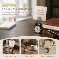 BLISSISA Place Card Holder, 1.97x3.54in Balck Table Picture Holder, Cute Clip Style Desktop Mount Wo