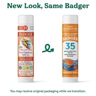 Badger Company Kids Natural Mineral Sunscreen Face Stick, SPF 35, Tangerine & Vanilla, 0.65 oz (18.4