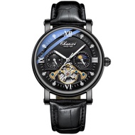 CHENXI นาฬิกาผู้ชาย Tourbillon เครื่องนาฬิกากีฬากลไกหรูหราระบบอัตโนมัตินาฬิกาข้อมือผู้ชายกันน้ำแฟชั่