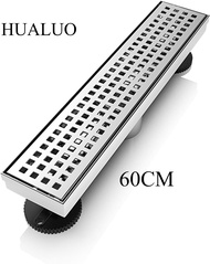 ตะแกรงสี่เหลี่ยมท่อระบายน้ำฝักบัวแบบตรงขนาด60ซม. พร้อมอุปกรณ์เสริมตะแกรงเคสกันกระแทกพิมพ์ลายทรงสี่เห