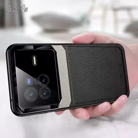 DECLAREYAO Original Slim Leather Hard Coque For VIVO X200 Pro Mini X100 Ultra X100S X90 Pro Plus X80