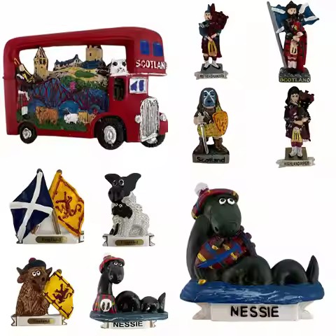 British Fridge Magnet Scottish Flag, Loch Ness Tourist Souvenir 3D Resin Magnetic Room Recoration Co