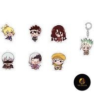 (mica in acrylic) Keychain printed with Dr.Stone Dr. Stone ver with big head, cute and cute anime ch