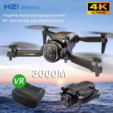 H21 Drone with VR Glasses 4K High-Definition Camera Brushless Motor RC Quadcopter optical flow dron 