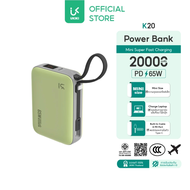 UKIKI รุ่น K20 Powerbank 20000mAh PD65W Super Fast Charge พาวเวอร์แบงค์ชาร์จเร็ว สาย Type-C รองรับCC