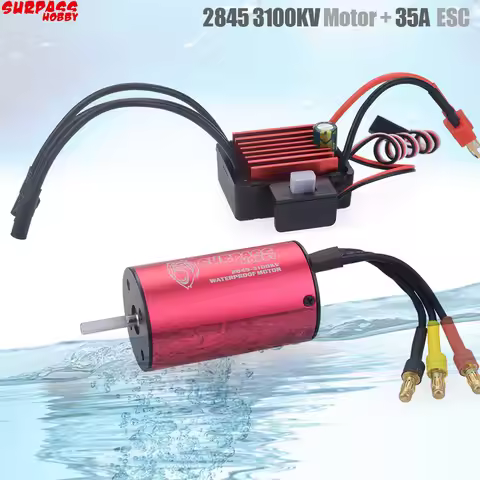 Surpass Hobby 2845 3100KV Waterproof Sensorless Brushless Motor with 35A Brushless ESC for 1:12 RC C