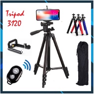 [Speed] New Generation Tripod 3120 Combo + Bluetooth 001 Clamp + Octopus Stand + Tripod Bag
