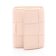 [二手] Bottega BOTTEGA VENETA三折皮夾 卡式皮夾 Maxi Intrecciato 小號 651372Baby Pink皮革 Maxi Intrecciato 卡式皮夾 三折皮