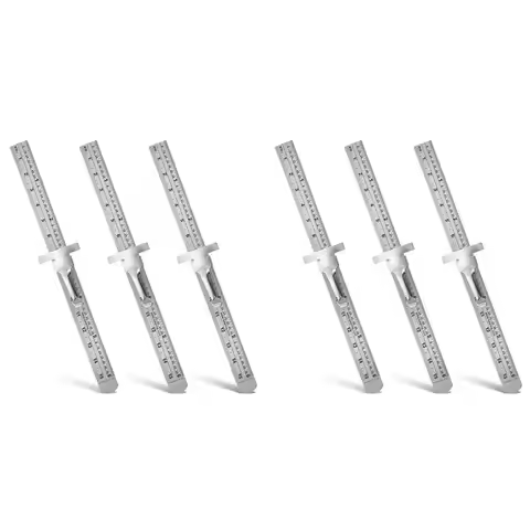 ABKJ-6 PCS Machinist Ruler, 6 Inch 15 Cm Pocket Ruler Flexible Precision Stainless Steel Ruler With