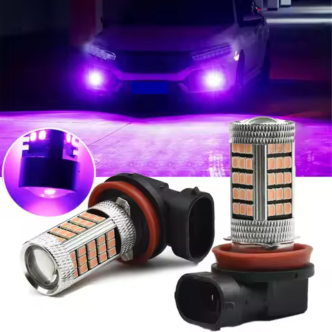 Pink Purple H11/H8 LED Fog Driving Lights DRL Bulbs Car Accessories Pink Purple LED Fog Driving Ligh