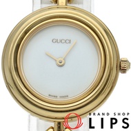 Gucci 可更換錶圈女錶 11/12.2（附盒） 5可更換錶圈 GP（鍍金）女士腕錶 白色 成色極佳 [二手]