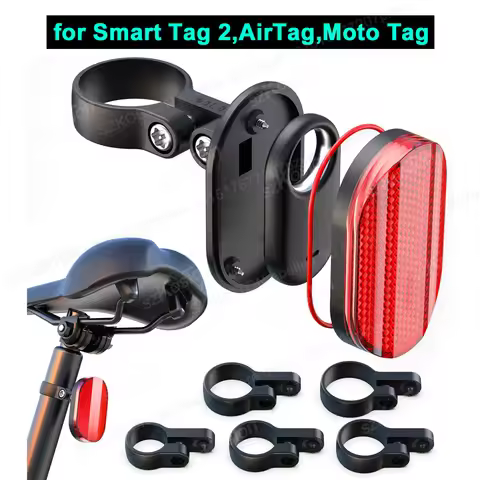 Hidden Protective Bracket for Airtag Holder Bicycle Reflector Bike Reflective Warning Sign for Smart