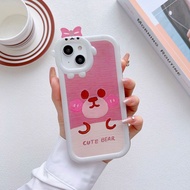 K012 SOFT CASE RIBBON HAPPY CUTE BEAR PING 3D REALME 2 2 PRO C1 C2 C3 C11 2020 C12 C15 C21 C25 C25S 
