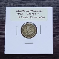 1935 Straits Settlements 5 Cents - George V
