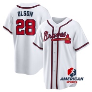 Men's 2023MLB Atlanta Braves Matt Olson Red Baseball Jersey