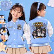 Gugu Gaga Penguin Varsity Kids Jacket Free Name Gugu Gaga Penguin Kids Jacket Baseball Jacket