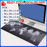 World Map 80x30cm Large Mouse Pad Gaming Mat 70x30cm 90x40cm