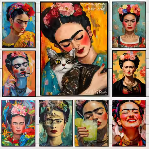 F-Frida K-Kahlo 1PC Painting Poster Canvas Wall Art Print Poster Decorative Mural Home Decor Gift Un