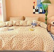 LIWHENHAO Duvet Cover Set, 100% Cotton, Cartoon Cute Patteen Print for Kids (Small Mushroom, Twin (6