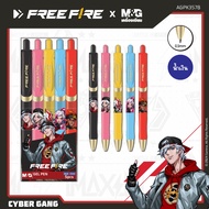 M&G Gel Pen Blue Ink 0.5 mm. Tip. Pack Of 5 Handles Genuine Copyright Pattern Free Fire