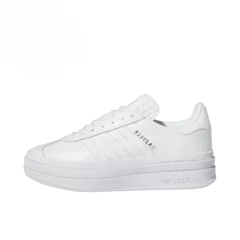 Adidas Originals Gazelle Bold Triple White Fashion Comfortable Thick Platform Women Skateboarding Sh