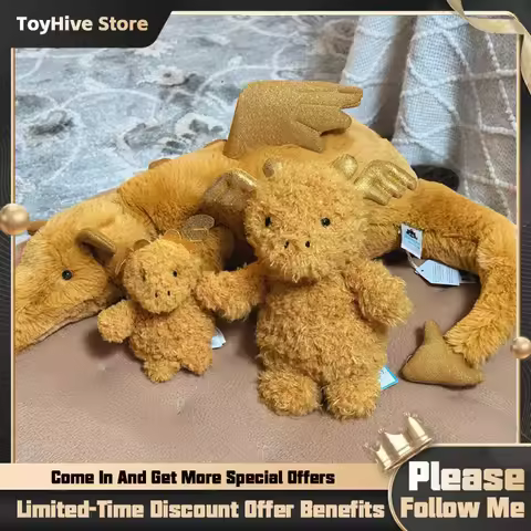 【IN STOCK】JELLYCAT UK Little Golden Dragon Bag Pendant With Bag Jellycat Golden Dragon Plush Keychai