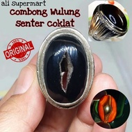 MERAH Yemeni agate combong, thick black yemen agate, red flashlight
