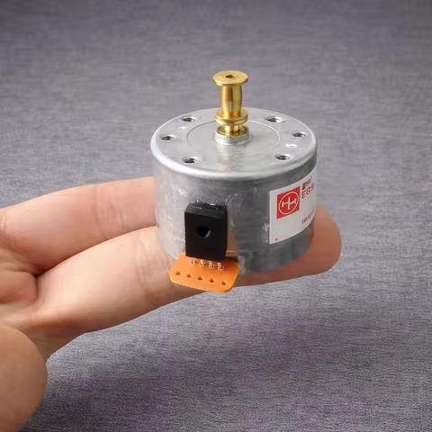 9–12V Brushed Turntable Motor with H/L Speed Adjustment, Removable Brass Pulley, Stable 33/45/78 RPM