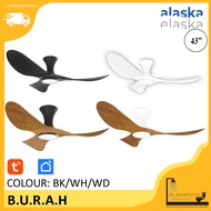AERAHAUS X ALASKA BURAH(hugger) 43″ DC SMART CEILING FAN + SAMSUNG 20W LED DIM TRI WAY MEMORY FUNCTI