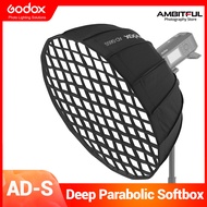 Godox ADS60 ADS65สีขาว/เงินซอฟบ็อกซ์แบบพาราโบลาลึกพร้อมตารางรังผึ้งติดตั้ง Godox Softbox สำหรับ ML60 ML60Bi ML60Bi AD400Pro AD300Pro