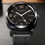 SEAKOSS 100m Diving Men GMT Automatic Mechanical Watches 1963 Clock 2557 Seagull Movement Super Lumi