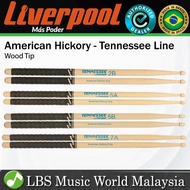 Liverpool Drumstick Tennesse Line American Hickory with Grip Wood Tip Drum Stick -TNHY 2BMG 5AMG 5BM