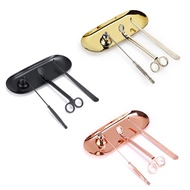 -3 in 1 Candle Tools Set Candle Wick Trimmer, Candle Wick Dipper, Candle Wick Snuffer, Storage Tray 