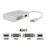 USB 3.1 TYPE C TO 4IN1 CONVERTER (USB HDMI VGA DVI) TYPEC CABLE CONNECTOR