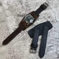 Timeless Watchband 軍人風格復古牛皮真皮男士腕錶帶20/22MM