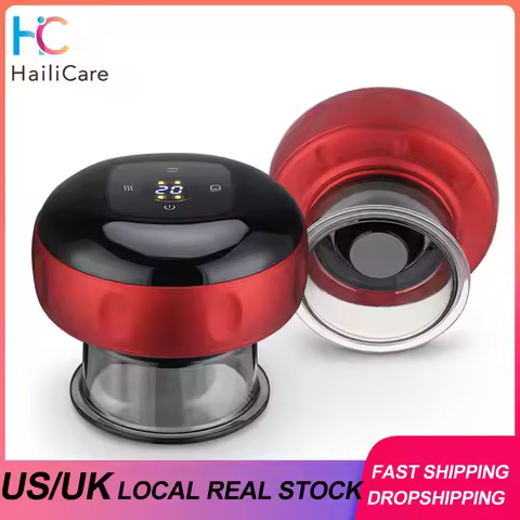6 /12 gear Intelligent Vacuum Cupping Massage Device Electric Heating Scraping Suction Cups Physical