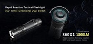 【朱萊工坊】KLARUS 360X1 1800流明360°無死角 快速操控 可充電 戰術手電筒-KLS-360X1