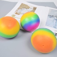 9cm Stress Balls Rainbow Colorful Foam PU Squeeze Squishy Balls Toys Stress Relief Toys
