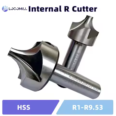 LOCO HSS R Sudut Pembulatan Akhir Pabrik Fillet Radius Seperempat Lingkaran Pemotong 2 & 4 Inci Alat
