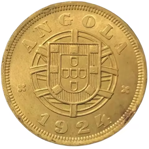 1924 Angola 5 Centavos Brass Coin Copy