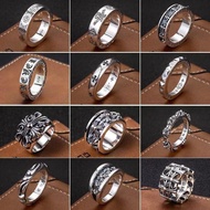 Crow Same Style Ring 925 Silver European American Ancient Roman Thai Silver Cross Carved Ring Totem 