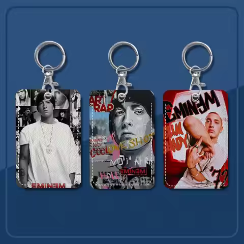 Famous Rapper E-Eminem Vintage Bank Card,Subway, Bus Card Holder Keychain Key Ring Door Access Tags 