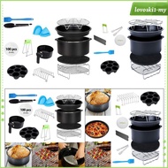 [LovoskibcMY] 12pcs/set 8' Air Fryer Accessories 4.2QT-6.8QT Skewers Rack Baking Papers