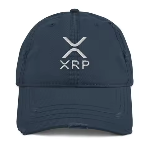 XRP Ripple Crypto trader Emroidered Distressed Dad Hat
