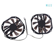 Will 2pcs 95mm 4gb 2048SP GPU Cooler Cooling Fan for Yeston RX480 570 580 Graphics Card Fan