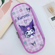 Kawaii Sanrio Pencil Case Cinnamoroll Kitty Kuromi Melody Cartoon Stationery Bag PU Waterproof Penci