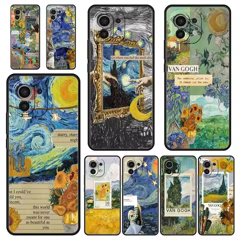 Starry sky van gogh art Phone Case For Xiaomi 14 13 12 11 Lite 13T 12T 11T Pro 9T Mi Poco X6 X5 M3 X