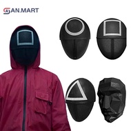 AN.MART 4PCS Calamari Game Cosplay Mask Props Boss Square Circle Triangle Pattern Full Face Party Ma
