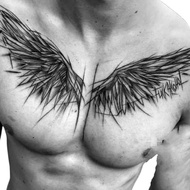 OWLS Waterproof Tattoo Stickers，Black Wings，Cute Cartoon Style，Arm，144Hours，Essential Cosmetics Fash