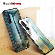 OPPO Reno 3 Case OPPO Reno3 Pro 4G 5G Cover Hard Tempered Glass Protective Casing Marble Fashion Colored Back Cases